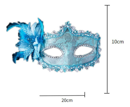 Máscara De Mascarada Con Flores Laterales, Máscara De Mardi
