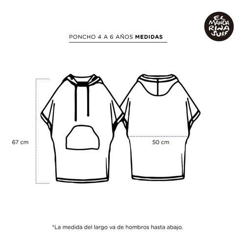 Poncho Toalla 4 A 6 Años Coral C/ Amarillo