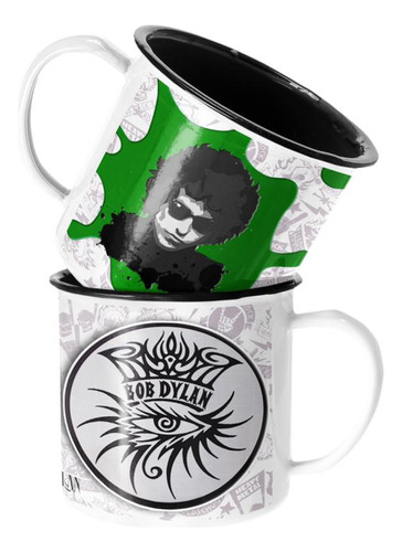 Taza Enlozada Lechera Bob Dylan Rock Musica