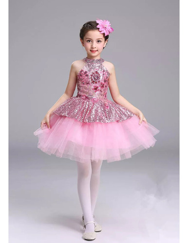 Vestido De Ballet Con Tutú Para Niñas, Leotardo De Gimnasia