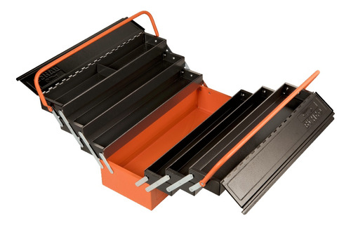 Caja De Herramientas Bahco Metalica Fuelle 7 Compartimentos Color Naranja/negro