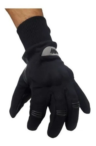 Guante Moto Invierno Protecciones Hawk Finger Negro T. L