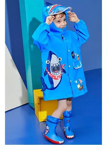 Poncho impermeable para niños, chaqueta impermeable con capucha para niños  y niñas, traje de lluvia reutilizable con posición de mochila