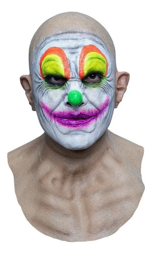 Máscara Payaso Bandido Hiper Realista Clown Halloween Terror Color Neon