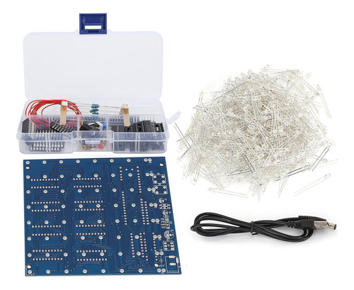 8x8x8 3d Led Diy Cubo De Luz Kit Cuadrado Blanco Led Azul Ra