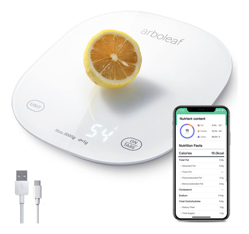 Balanza Digital Recargable De Cocina Y Alimentos Arboleaf