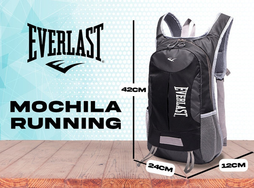 Imagen 2 de 10 de Mochila Everlast Bici Running Trekking Liviana Acolchada Hb