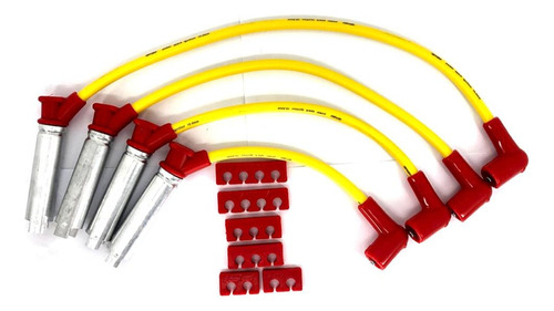 Cabo Vela Silicone 10mm Corsa/palio Amarelo Ponta Vermelha 