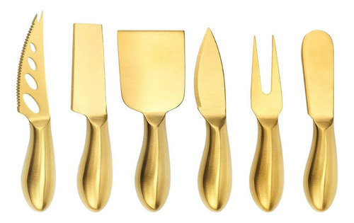 Juego De 4 Cuchillos Para Queso Mini Cuchillo 6 Uds Dorado