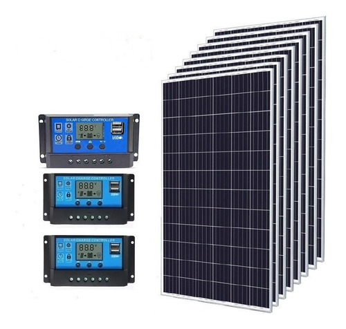 Kit 6x Painel Placa 2 Controladores Solar Fotovoltaico 150w
