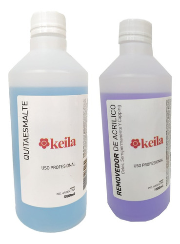 Combo Removedor De Acrílico + Quita Esmalte Uña Keila 1000ml