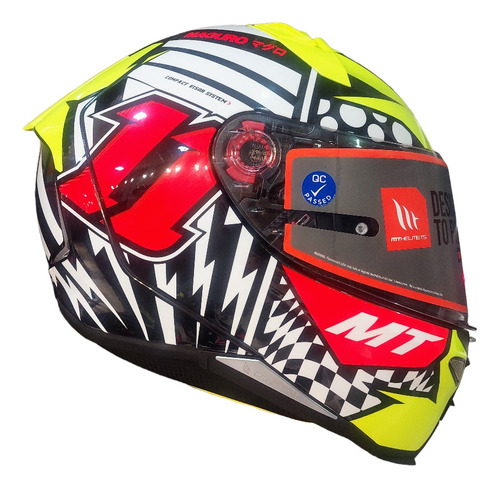 Casco Moto Mt Revenge 2 Sergio Garcia A3 Amarillo Brillo