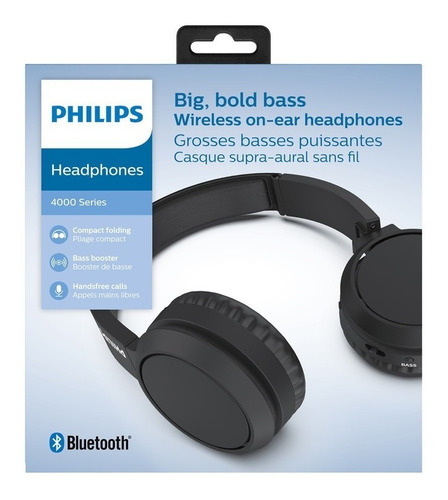 Imagen 6 de 6 de Auriculares On Ear Bluetooth Philips - Tah4205bk/00 Color Negro Color de la luz Negro