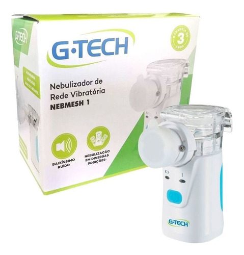 Imagem 1 de 5 de Nebulizador Inalador Rede Vibratoria Branco Nebmesh1 Gtech