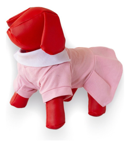 Hermoso Vestido Tipo Polo Color Rosa Para Perrita | Talla 6 Rosa Pálido Tipo Polo