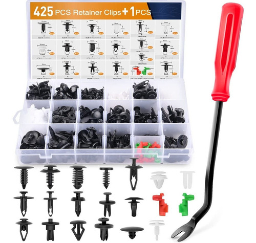 Kit 425 Clips De Retencion P/carroceria De Coche + Extractor