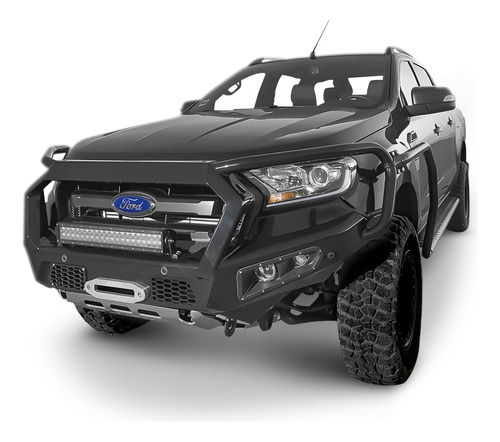 Defensa Con Bullbar Afn Acero Ford Ranger 2012-2022 Negro
