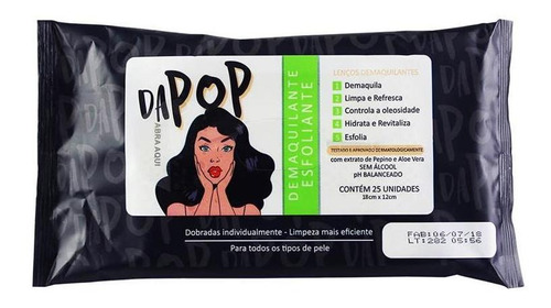 Imagem 1 de 2 de Lenço Demaquilante Esfoliante Dapop
