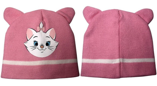 Imagem 2 de 4 de Kit Inverno Infantil Touca E Luvas Gata Gatinha Marie Disney