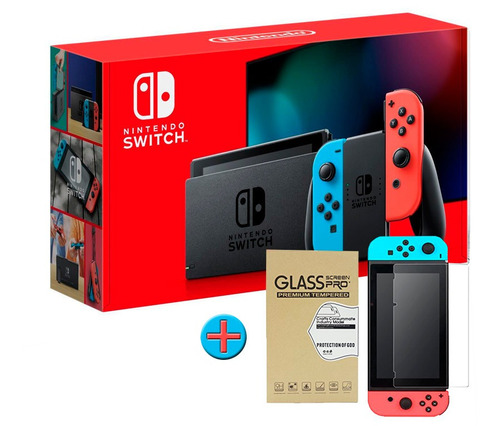 Nintendo Switch Modelo 2019 Neon + Vidrio Templado Macrotec