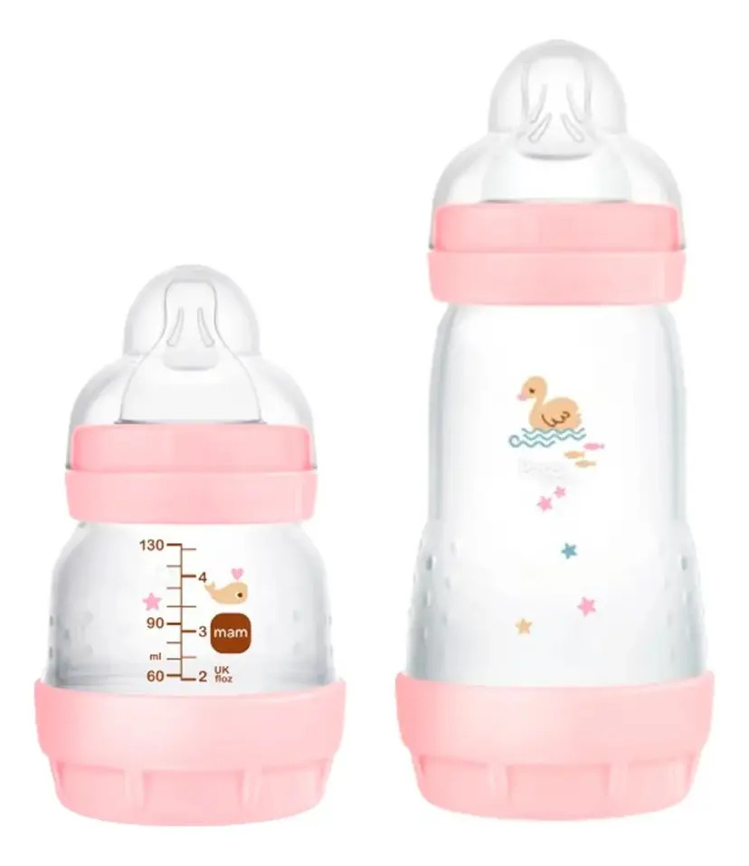 Kit 2 Mamadeiras Easy Start Set 130/260ml - MAM - Rosa