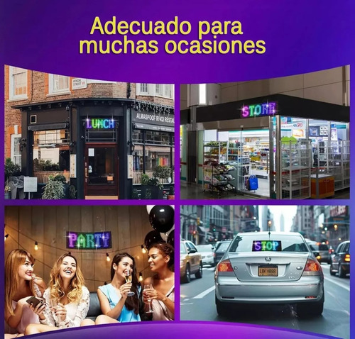 Cartel Led Programable Flexible Usb Letrero Para Coche
