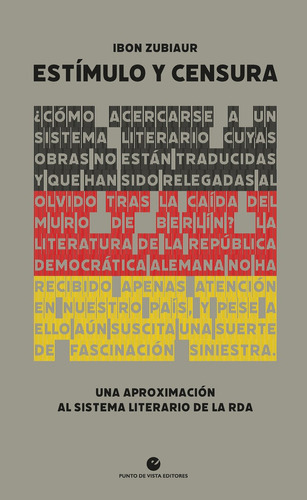Estimulo Y Censura, De Zubiaur, Ibon. Editorial Punto De Vista Editores, Tapa Blanda En Español