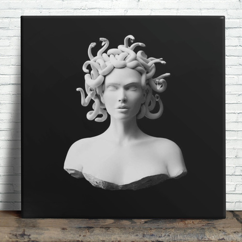 Cuadro 20x20cm Medusa Mitologia Griega Serpientes M1