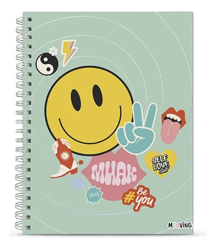 Cuaderno Tapa Dura A4 Smile Fever Espiral 96 Hojas Mooving 