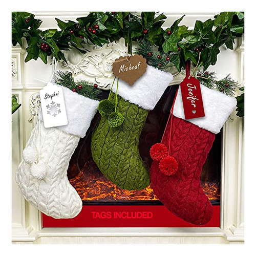 Rfaqk Stockings Personalized Christmas -set Of 3 With Mc2dr