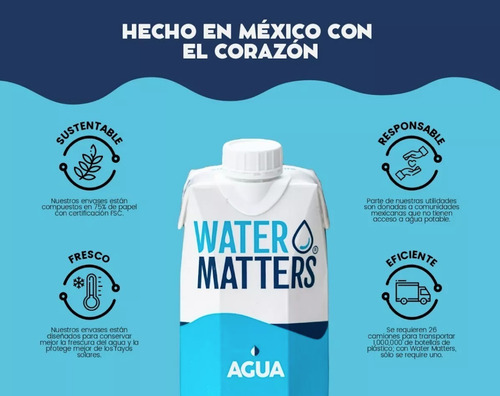 Agua Natural Water Matters En Tetra Pak Reciclable 500 Ml