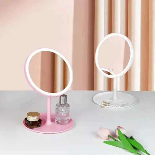 Espejo Luz Led Organizador Maquillaje Touch Baño Recargable