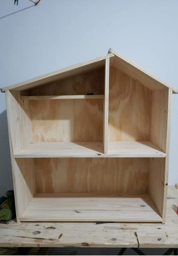 Casita Para Muñecas En Madera De Pino Crudo