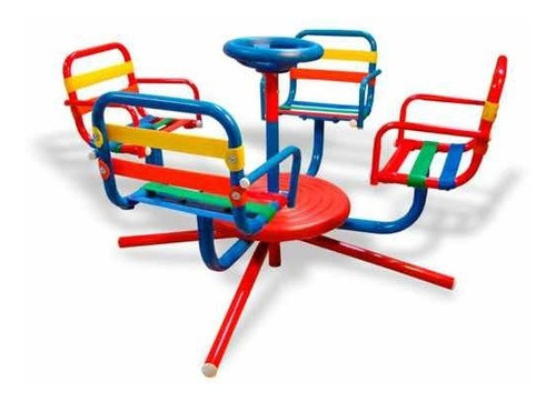 Calesita Infantil 4 Niños - Asientos Cintas Pvc - Art 760 C