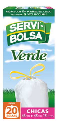 Bolsa Para Basura Oxo Biodegradables De 15 L Verde 20 Pz