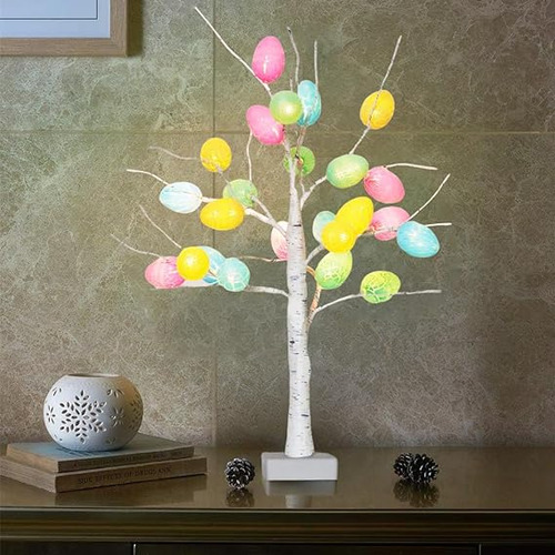 Luces Led De Huevos Coloridos Con Forma De Árbol Iluminado D