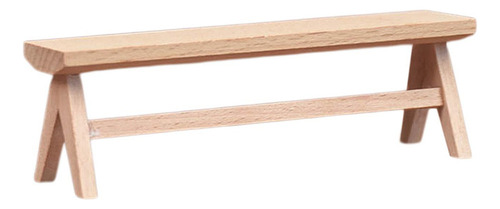 ( 1/12 Banco De Casa De Muñecas Silla De Madera En Miniatura
