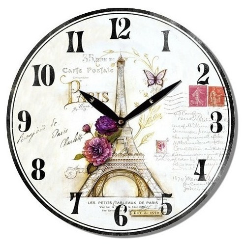 Reloj De Pared 28.8x3.5cm Torre Eiffel