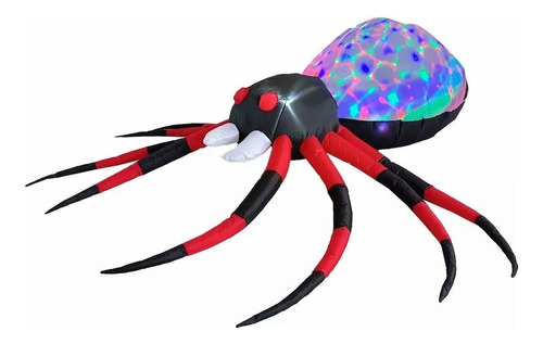 Inflable De Halloween Spider Araña Multi Color Led 2.2m