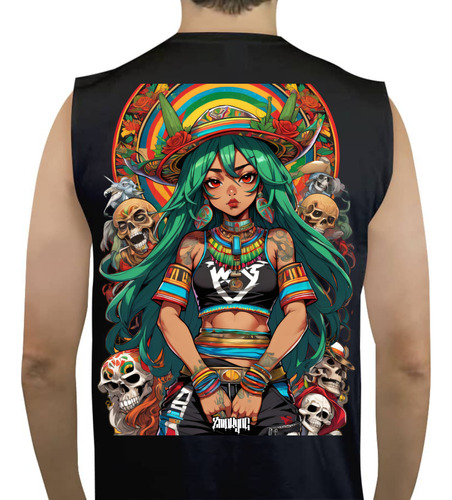 Playera Diseño Charrita - México - Moda - Sin Mangas