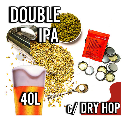 Kit Insumos Receita Cerveja Artesanal Double Ipa 40l Dry Hop