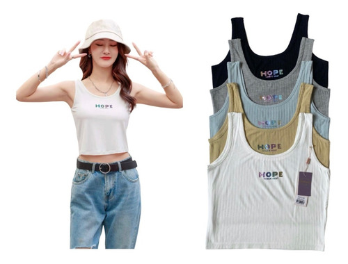 Pack 3 Polera Tank Top De Mujer Sin Mangas Fibra BambĂș