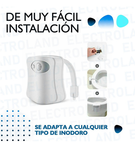 Imagen 5 de 10 de Luz Led Para Inodoro 8 Colores Con Sensor De Movimiento