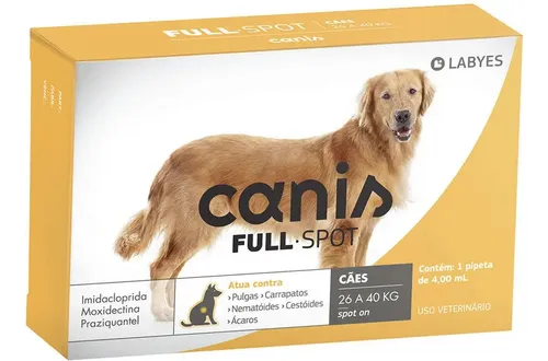 Antipulgas E Vermifugo Canis Fullspot Cães De 26 A 40kg 4ml