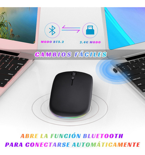 X 2pzas Mouse Inalámbrico Recargable 2.4g Receptor Bluetooth