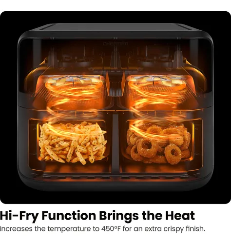 Air Fryer Chefman Dual Basket, Pantalla Táctil Digital De 6