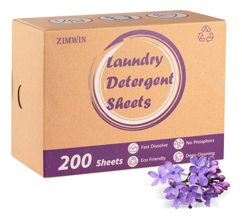 Zimwin Hojas De Detergente Para Ropa, 200 Cargas, Tiras De J