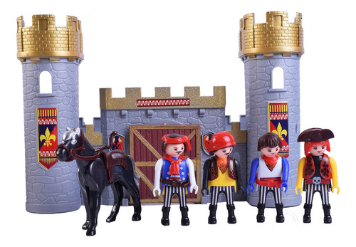 Castillo Medieval Y Personajes Piratas Muñecos Figuras