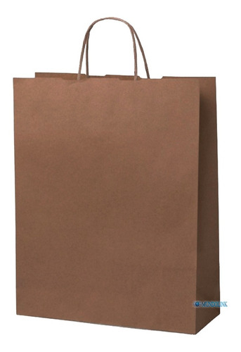 60 Bolsas Papel Kraft 120 Gr 32x28x10 Cm Biodegradable Ecolo