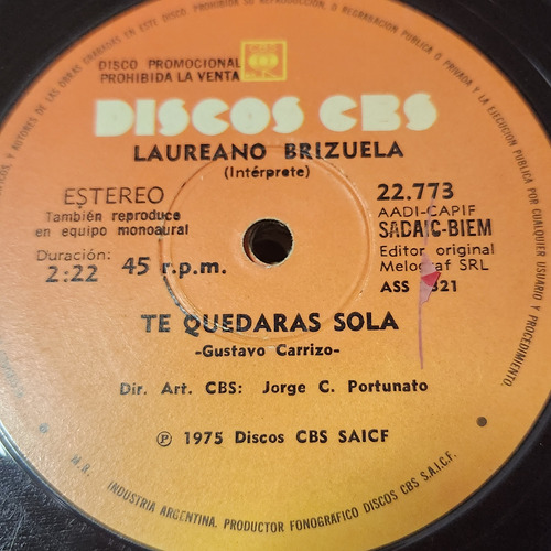 Simple Laureano Brizuela Discos Cbs C5